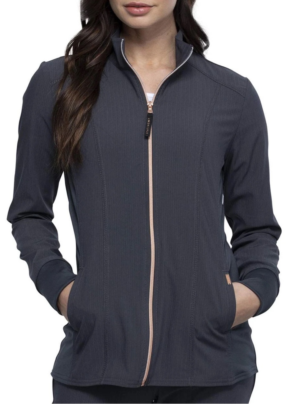 Cherokee Statement Women Warm Up Nurse’s Scrubs Jacket Zip Front